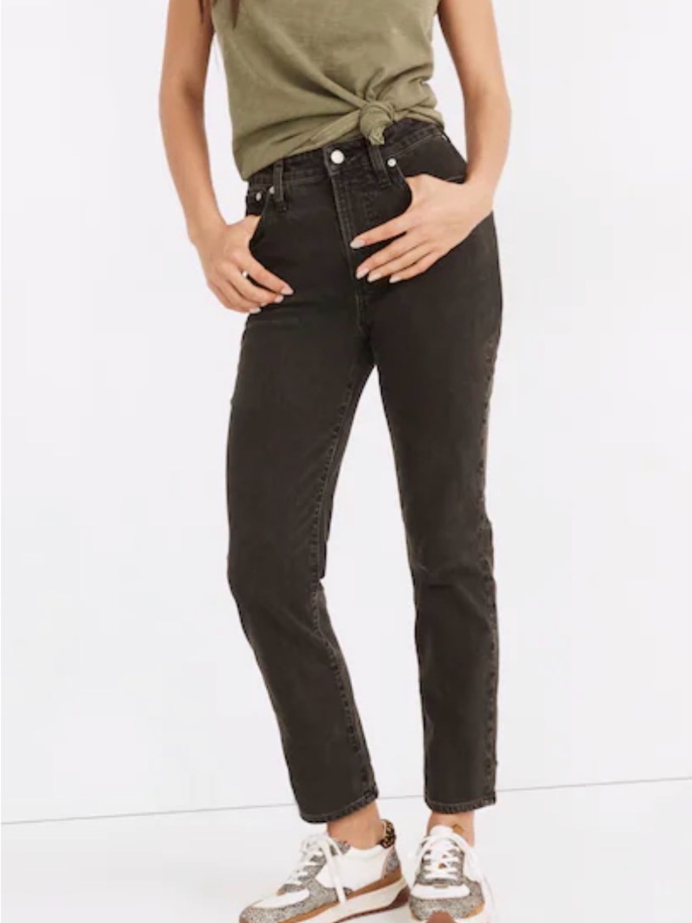 Madewell Curvy Perfect Vintage High-Rise Ankle Jeans in Washed Black